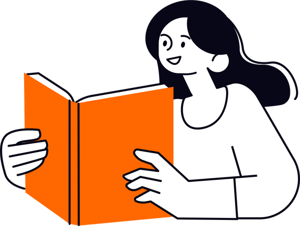 Menina com um livro  Ilustração