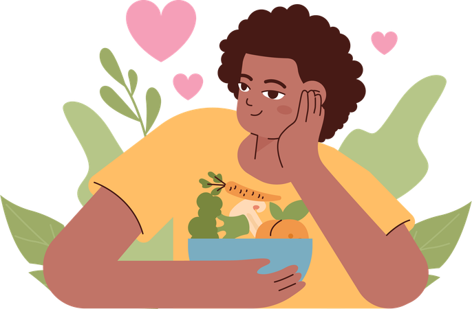 A menina come a fruteira  Ilustração