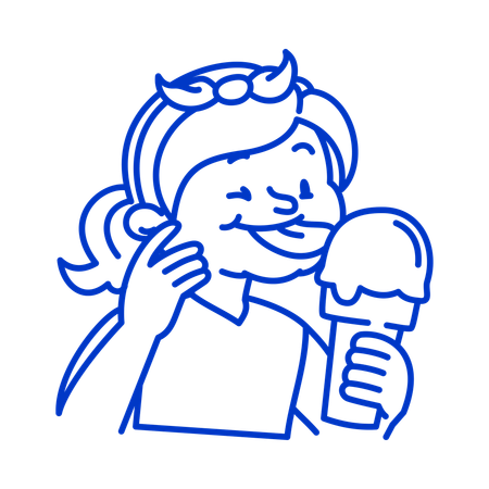 Menina tomando sorvete  Ilustração