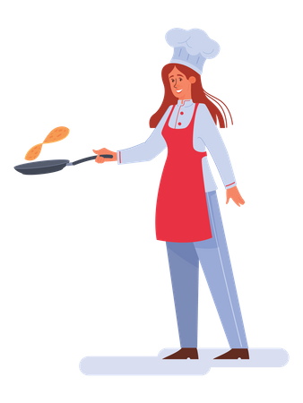 Menina cozinhando  Ilustração