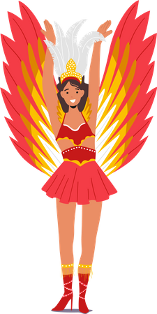 Menina dançando no Carnaval do Rio de Janeiro  Ilustração