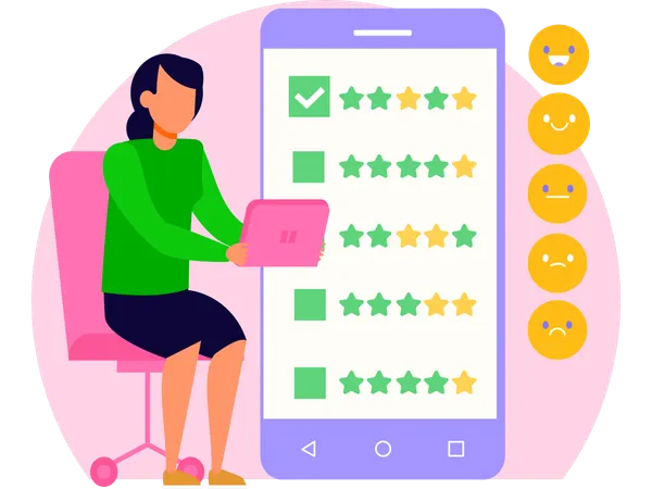 Menina dando um bom feedback  Ilustração