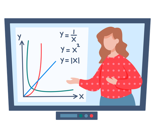 Menina dando educação online  Ilustração