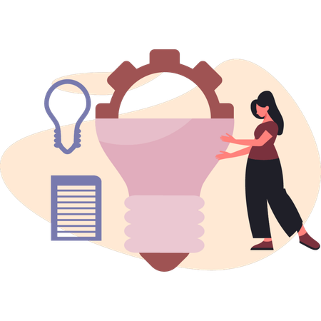 Ideia de configuração de menina lâmpada  Ilustração