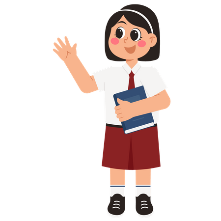 Menina do ensino fundamental  Ilustração