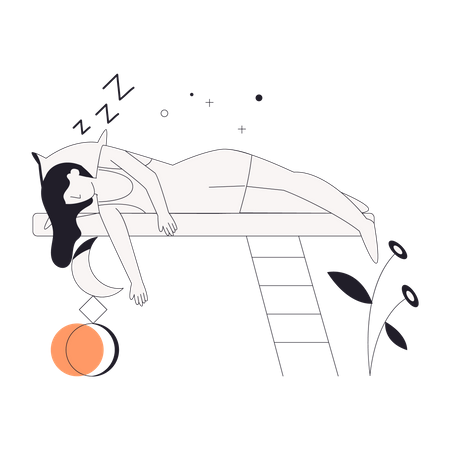 Menina dormindo em sono profundo  Ilustração