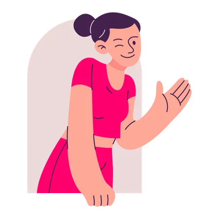 Menina espiando  Ilustração