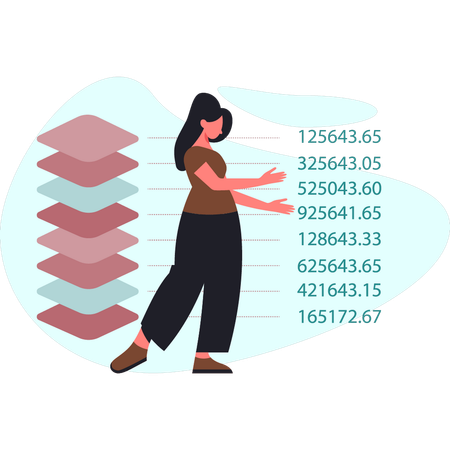 A menina está mostrando a codificação do cliente  Ilustração