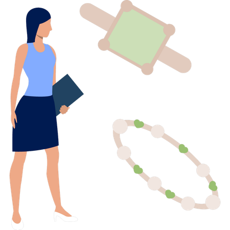A menina está procurando joias  Ilustração