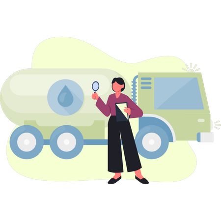 Menina está procurando remessa de óleo turck  Ilustração