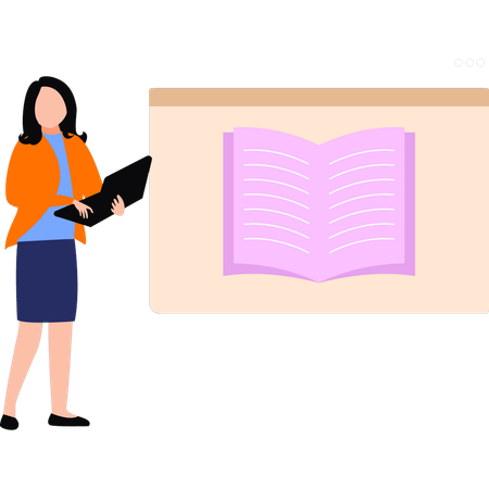 Menina estudando on-line  Illustration