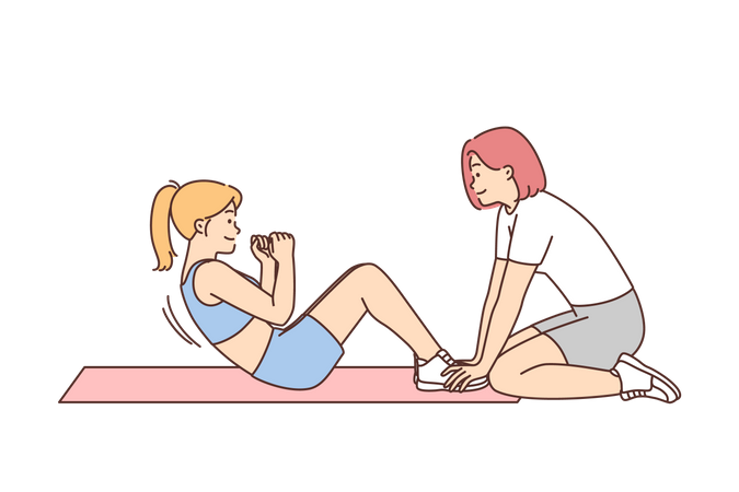 Menina se exercitando  Ilustração