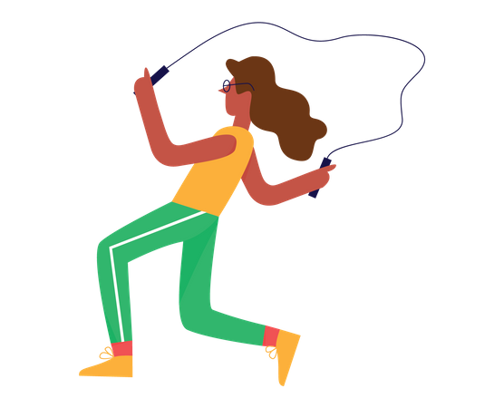 Garota fazendo aeróbica  Ilustração