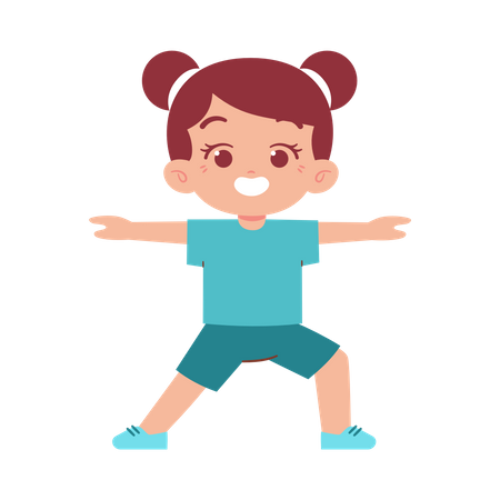 Menina fazendo exercício  Ilustração