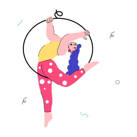 Garota fazendo ginástica  Ilustração