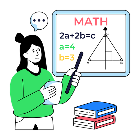 Menina fazendo aprendizagem de matemática  Ilustração