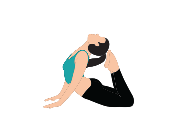 Garota fazendo pobrena bhujangasana  Ilustração