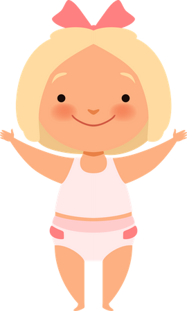 Menina feliz, bebê  Ilustração