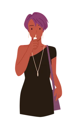Menina fumando cigarro  Ilustração