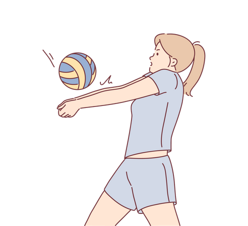 Menina jogando vôlei  Ilustração