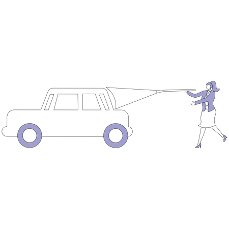 Menina lavando carro  Ilustração