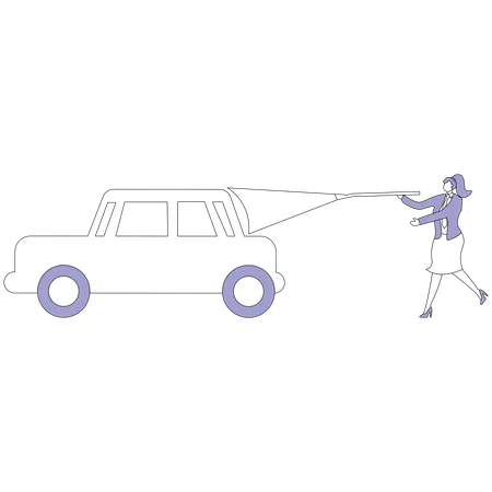 Menina lavando carro  Ilustração