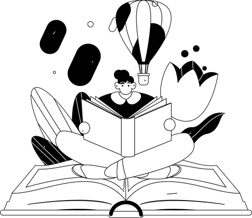 Leitor de livros para meninas  Ilustração