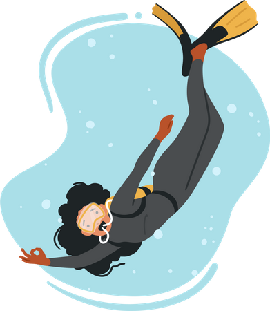 Mergulho feminino  Ilustração