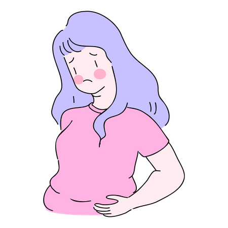 Garota obesa e infeliz  Ilustração
