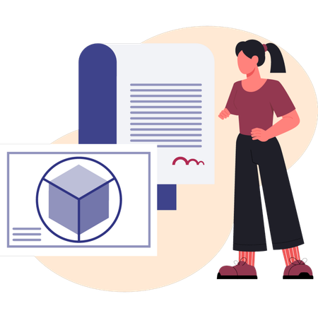 Menina olhando design 3D  Ilustração