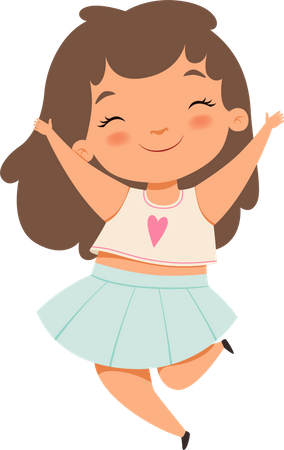 Menina pulando de alegria  Ilustração