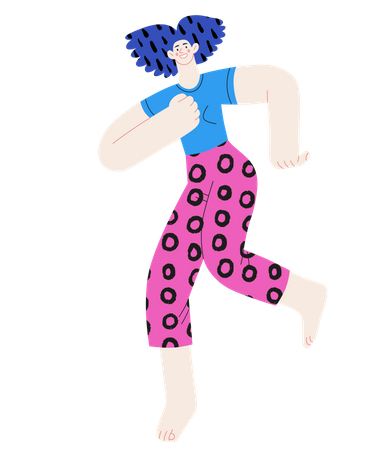 Menina pulando no ar  Ilustração