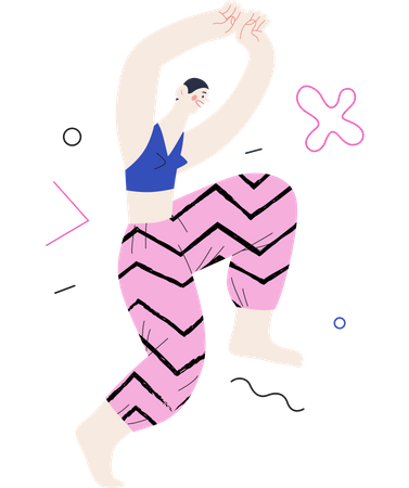 Menina pulando no ar  Ilustração