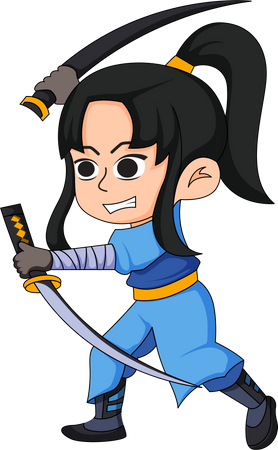 Pequena menina Samurai  Ilustração