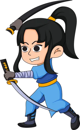 Pequena menina Samurai  Ilustração