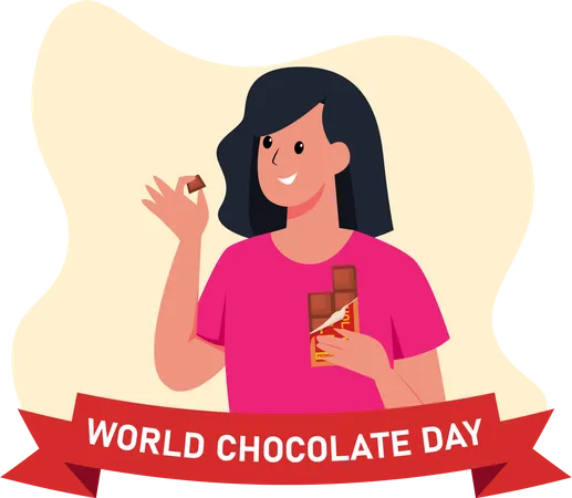 Menina segurando chocolate  Ilustração