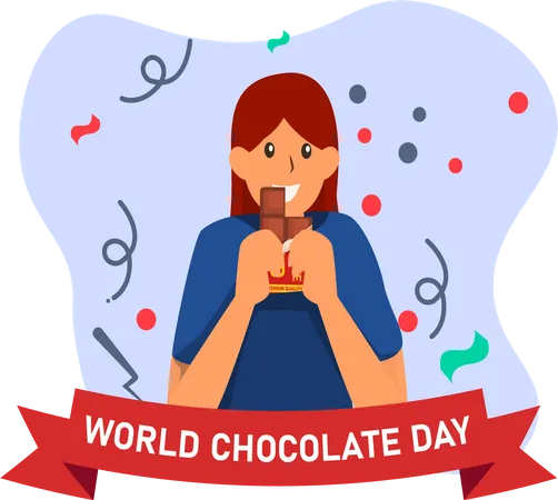 Menina segurando chocolate  Ilustração