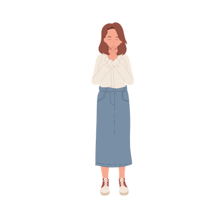 Menina tailandesa saudação obrigado  Ilustração