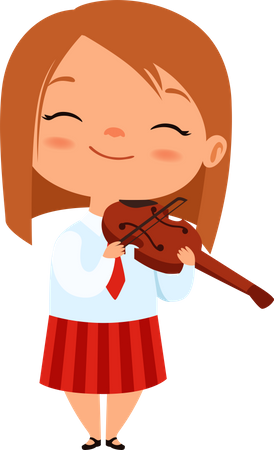 Menina tocando violino  Ilustração