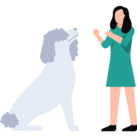Menina treinando cachorro  Illustration