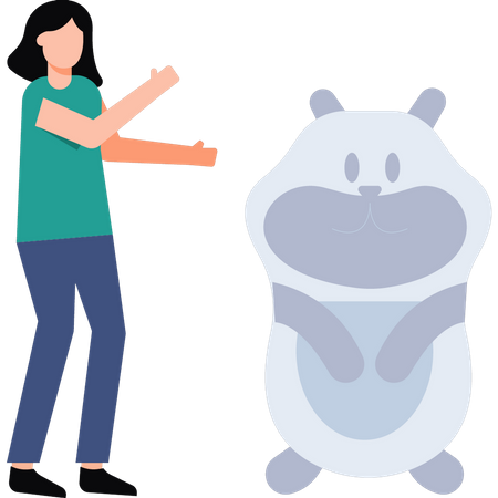 Menina treinando cachorro  Illustration