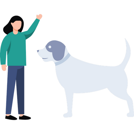 Menina treinando cachorro  Illustration