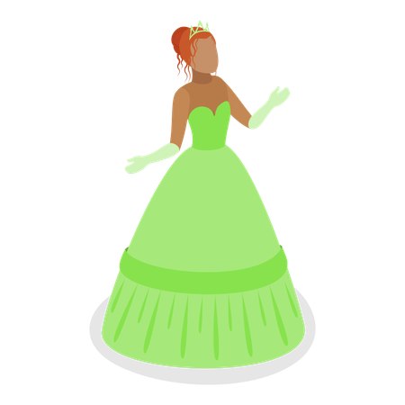 Menina vestindo fantasia de princesa  Ilustração