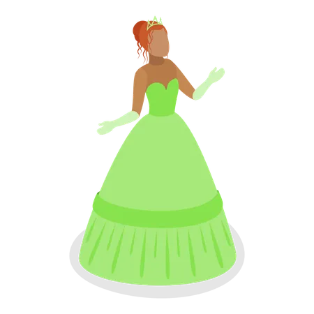 Menina vestindo fantasia de princesa  Ilustração