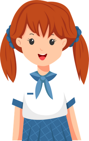 Menina vestindo uniforme  Ilustração