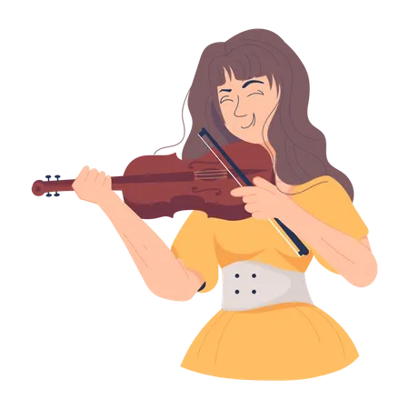 Violinista feminina  Ilustração