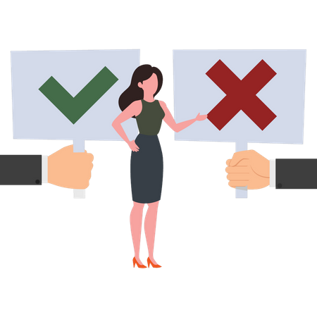 Menina votando não  Illustration