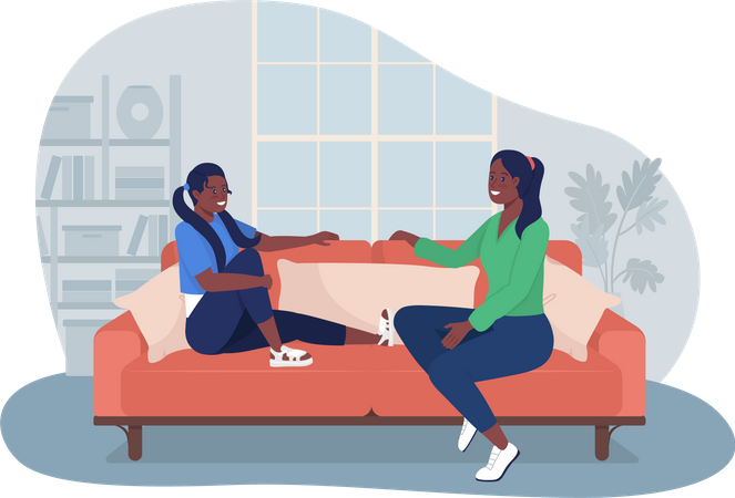 Meninas conversando umas com as outras  Ilustração