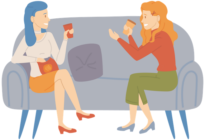 Meninas conversando umas com as outras  Ilustração