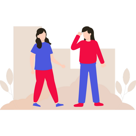 Meninas conversando umas com as outras  Illustration